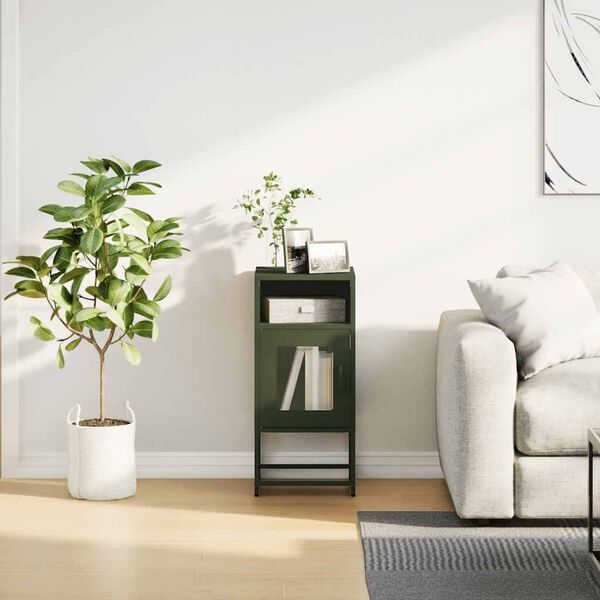 vidaXL Sängbord olivgrönt 36x39x78 cm kallvalsat stål