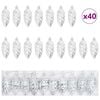 vidaXL Julgran Kottboll 40 st LED-lampor Silver 4 x 9 cm Plast