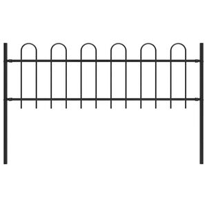 vidaXL Tr&auml;dg&aring;rdsstaket BOXTEL med b&aring;ge i st&aring;l 170x60 cm svart