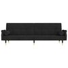 vidaXL Bäddsoffa med dynor svart sammet