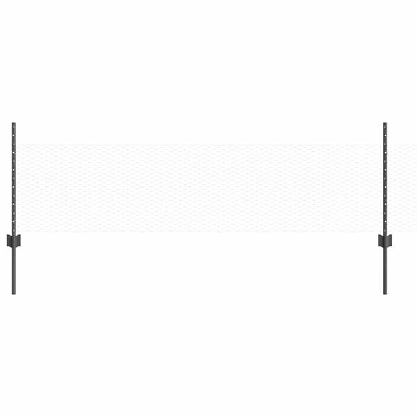 vidaXL Stängsel med stolpe Grå 0,5 x 50 m Stål och PVC