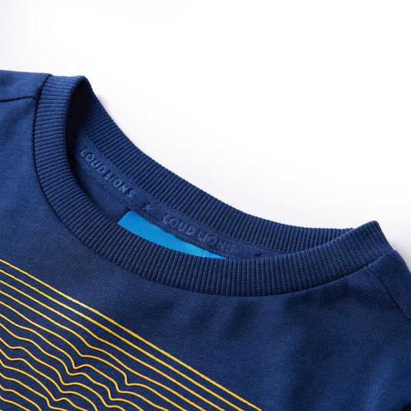 T-shirt med l&aring;nga &auml;rmar f&ouml;r barn marinbl&aring; 116