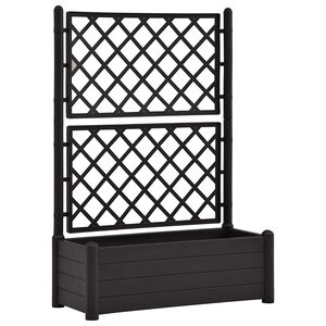vidaXL Odlingsl&aring;da med spalj&eacute; 100x43x142 cm PP antracit