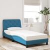 vidaXL Bed with Mattress Blue 90x200 cm Velvet