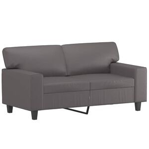 vidaXL 2-sitssoffa Gr&aring; 120 cm konstl&auml;der