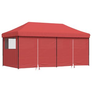 vidaXL Pop-Up hopf&auml;llbart partyt&auml;lt med 4 sidov&auml;ggar vinr&ouml;d