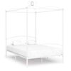 vidaXL S&auml;nghimmel utan madrass vit metall 120x200 cm