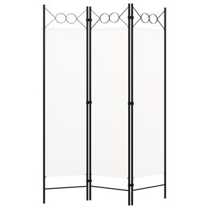 vidaXL Rumsavdelare 3 paneler vit 120x180 cm