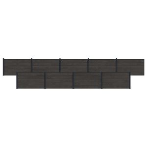 vidaXL St&auml;ngselpanel 9 pcs WPC och aluminium Svart