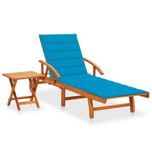 vidaXL Sols&auml;ng med bord och dyna massivt akaciatr&auml;