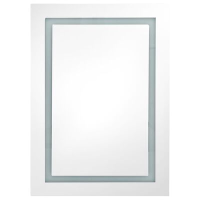 vidaXL Spegelskåp med LED blank svart 50x13x70 cm