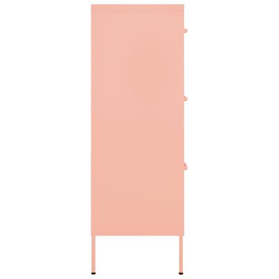 vidaXL Byrå rosa 80x35x101,5 cm stål