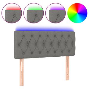 vidaXL S&auml;nggavel LED m&ouml;rkgr&aring; 100 x 7 x 78/88 cm tyg