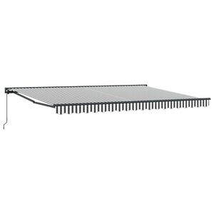 vidaXL Markisram Antracit och vitt 450 &times; 300 cm