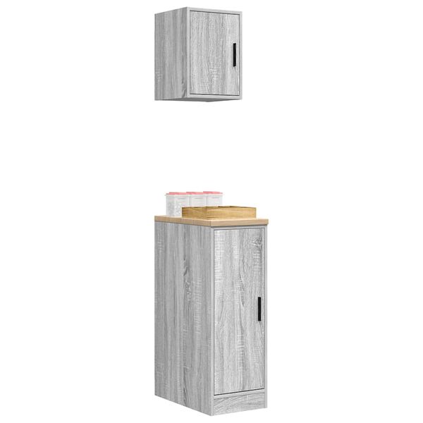 vidaXL Garageskåp 2 st, grå Sonoma konstruerat trä