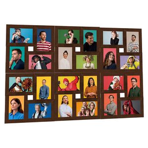 vidaXL Fotoram f&ouml;r 24x(10x15 cm) bilder m&ouml;rkbrun MDF