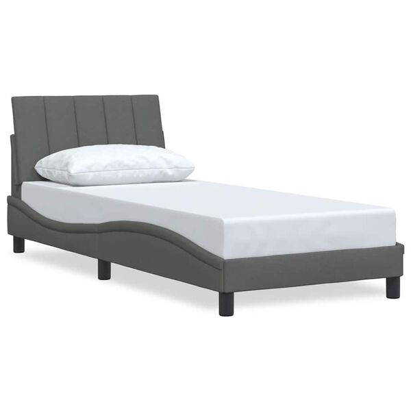 vidaXL Bed Frame without Mattress "Hanko" Dark Grey 80x200 cm Fabric