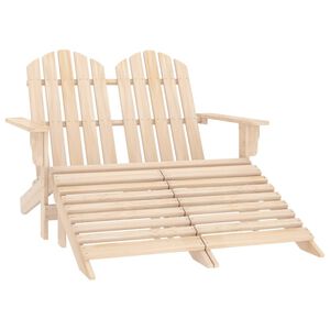 vidaXL Adirondackstol med fotpall 2-sits grantr&auml;