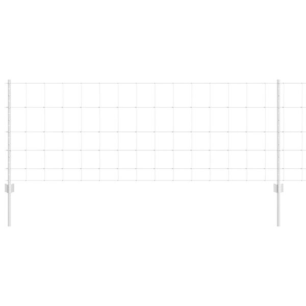 vidaXL St&auml;ngsel med stolpe Silver 0,8 x 25 m St&aring;l