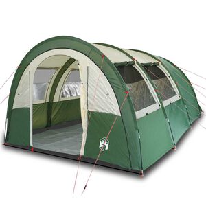 vidaXL Campingt&auml;lt tunnel 4 personer gr&ouml;n vattent&auml;tt