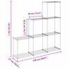 vidaXL Tubular Shelf med lagring Vit 129 x 27 x 132 cm Aluminium