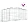 vidaXL Gabioner b&aring;gformade 7 st 200x50x80/100 cm galvaniserat j&auml;rn