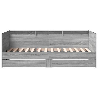 vidaXL Dagbädd med lådor grå sonoma 100x200 cm konstruerat trä