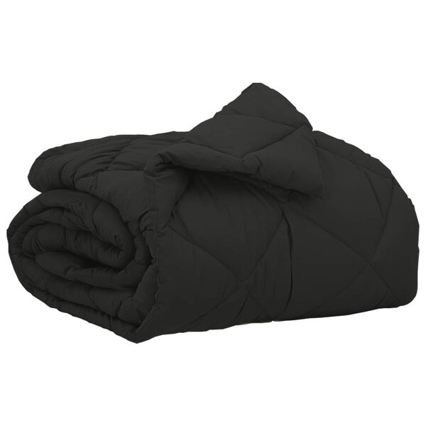 vidaXL Full &Aring;rs-Duvet Svart 220 x 135 cm Mikrofiber