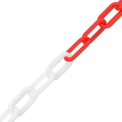 vidaXL Varningskedja röd och vit 100 m Ø4 mm plast