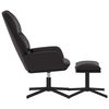 vidaXL Vilstol med pall svart konstl&auml;der