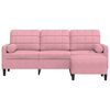 vidaXL 3-sitssoffa med fotpall rosa 180 cm sammet