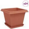 vidaXL V&auml;xtkrukor 24 st Murgr&ouml;n Plast