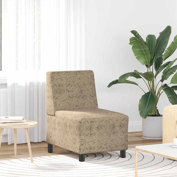 vidaXL | Soffstol | med kudde Ljusgr&aring; 55 x 74 x 82 cm Faux mockal&auml;der