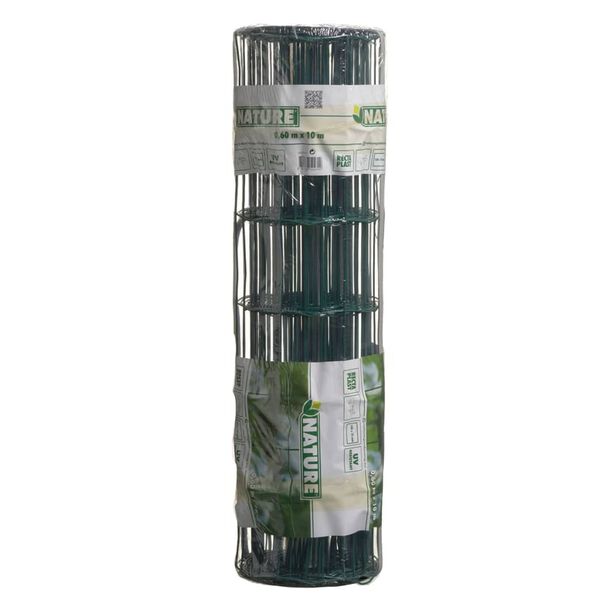 Nature St&aring;ltr&aring;dsn&auml;t fyrkantig 0,6x10 m plastbelagd st&aring;l gr&ouml;n