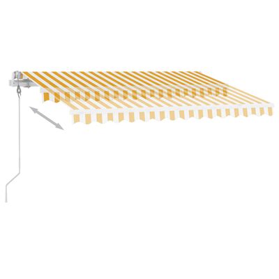 vidaXL Automatisk markis med vindsensor & LED 350x250 cm gul/vit