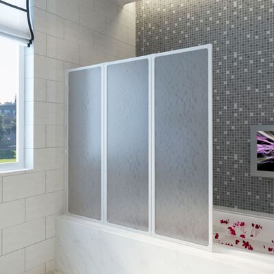 Bad- & duschvägg 117x120 cm 3-paneler vikbar