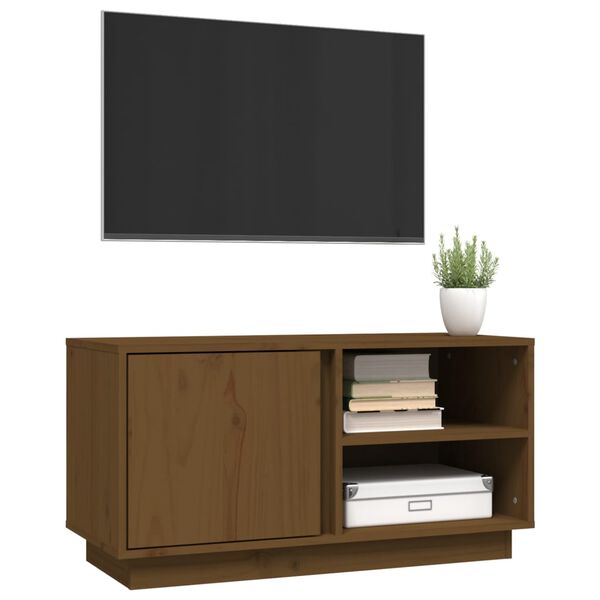 vidaXL Tv-bänk honungsbrun 80x35x40,5 cm massiv furu