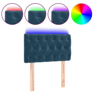 vidaXL S&auml;nggavel LED m&ouml;rkbl&aring; 80x7x78/88 cm sammet