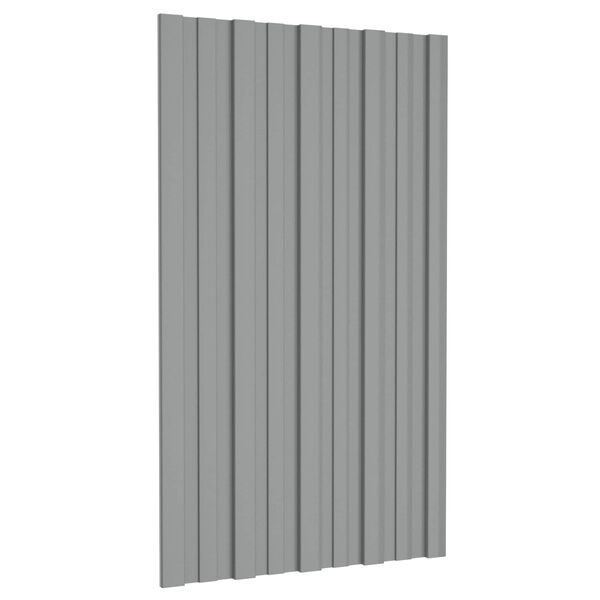 vidaXL Takpanel 12 pcs Gr&aring; 80 x 45 cm Galvaniserat st&aring;l