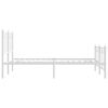 vidaXL Sängram med huvudgavel och fotgavel vit metall 140x190 cm