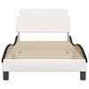vidaXL Bed Frame "Dover" White&Black 90x200 cm Faux Leather