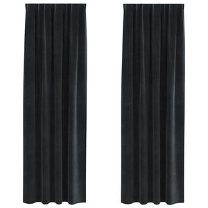 vidaXL Mörkläggningsgardiner 2 pcs Svart 140 x 225 cm Sammet