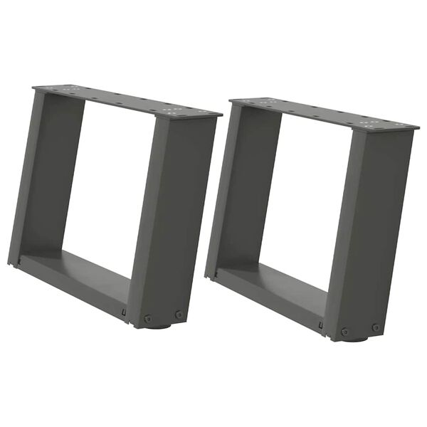 vidaXL Soffbordsben U-formade 2 st antracit 40x(30-31) cm st&aring;l