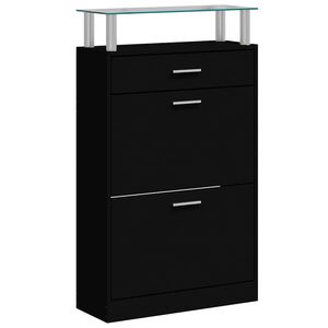 vidaXL Skosk&aring;p svart 63x24x104 cm konstruerat tr&auml;