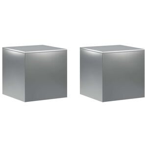 vidaXL V&auml;xtst&auml;ll 2 pcs Silver 40 x 40 x 40 cm Rostfritt st&aring;l