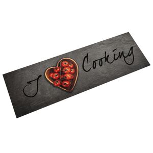 vidaXL K&ouml;ksmatta maskintv&auml;ttbar text Cooking 45x150 cm sammet