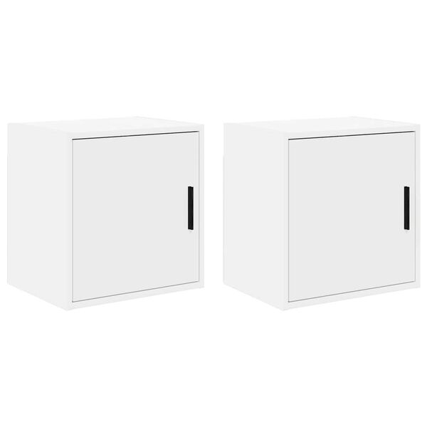 vidaXL V&auml;ggsk&aring;p f&ouml;r garage 2 st, vitt konstruerat tr&auml;