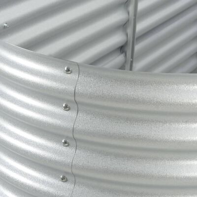 vidaXL Odlingslåda upphöjd galvaniserat stål 320x80x81 cm silver