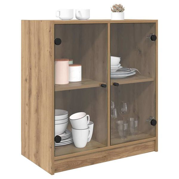 vidaXL Sidokabinett Artisan Ek 68 x 37 x 75,5 cm Konstruerat tr&auml;