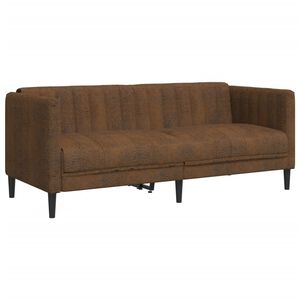vidaXL Soffa 2-sits brun konstmocka